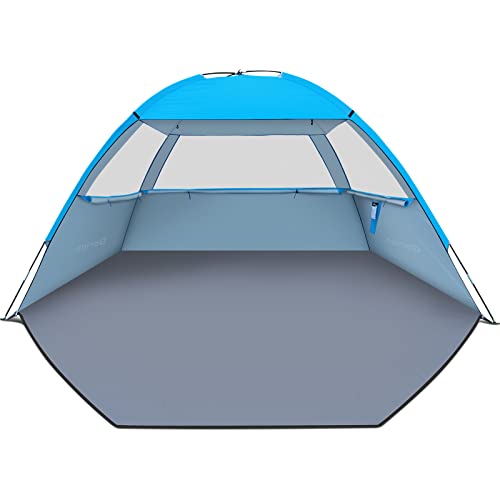Gorich Beach Tent, UV Sun Shelter Lightweight Beach Sun Shade Canopy Cabana Beach Tents Fit 3-4 Person