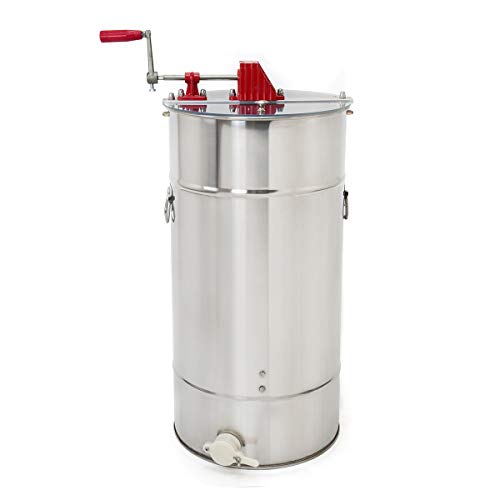 XtremepowerUS 2-Frame Stainless Steel Honey Extractor, Honeycomb Drum Bee Honey Harvest w/Uncapping Knife