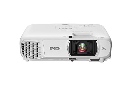 Epson Home Cinema 1080 3-chip 3LCD 1080p Projector, 3400 lumens Color & White Brightness, Streaming/Gaming/Home Theater, Built-in Speaker, Auto Picture Skew, 16,000:1 Contrast, Dual HDMI-White, Medium