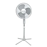Comfort Zone CZST161BTE 3-Speed 16-inch Oscillating Pedestal Fan with Folding Base and Adjustable Height and Tilt