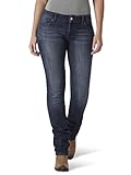 Wrangler womens Western Mid Rise Stretch Straight Leg Jeans, Dark Stone, 9 1 US