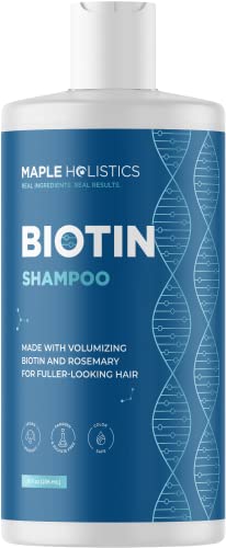 Rosemary and Biotin Shampoo for Thinning Hair - Vegan Volumizing Shampoo for Fine Hair with Argan and Tea Tree Oil - Paraben Silicone and Sulfate Free Shampoo for Dry Damaged Weak and Thin Hair Care