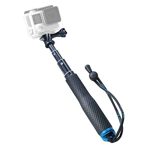 Trehapuva Selfie Stick, 19” Short Extension Stick Compact Hand Grip Adjustable Waterproof Monopod Pole Compatible with GoPro Hero 12 11 10 9 8 7 6 5 4 3+ Session AKASO DJI Osmo Action and More