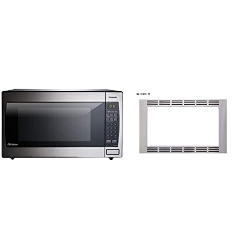 Panasonic Microwave Oven NN-SN966S Stainless Steel Countertop/Built-In with Inverter Technology and Genius Sensor, 2.2 Cubic Foot, 1250W & 30 TRIM KIT, 30 inch, Silver