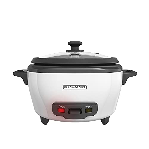 BLACK+DECKER Rice Cooker, 6-cup, White
