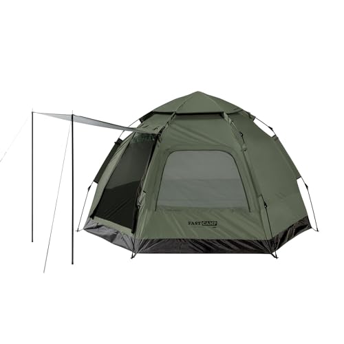 IDOOGEN Instant Tent,Pop Up Tent,Camping Tent for 4 Person,2 Mesh Windows & 2 Doors,Hexagonal Design,Easy Set Up Tent with Vestibule & Rainfly, Ideal for Family Camp, Road Trip, Outdoor Activity