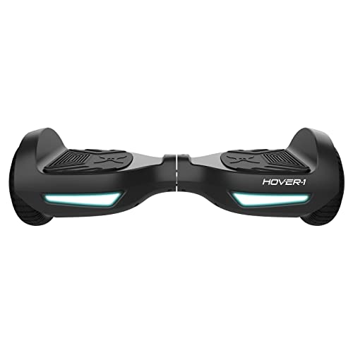 Hover-1 Drive Electric Hoverboard | 7MPH Top Speed, 3 Mile Range, Long Lasting Lithium-Ion Battery, 6HR Full-Charge, Path Illuminating LED Lights, Black , 22.8' x 8.3' x 6.8'