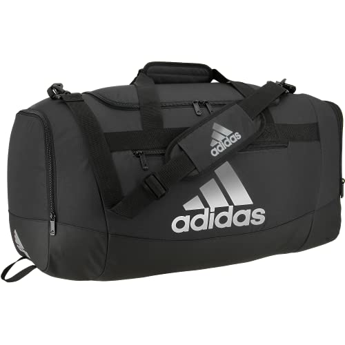 adidas Defender 4 Medium Duffel Bag, Black/Silver Metallic, One Size