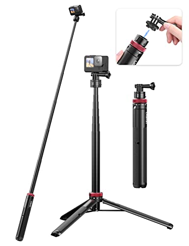 57in Selfie Stick Tripod - ULANZI Go Quick II Extendable Tripod Stand Magnetic Suction Quick Release Vlog Accessories Handle for GoPro Hero 11 10 9 8 7 6 5/Max/DJI OSMO Action Cam