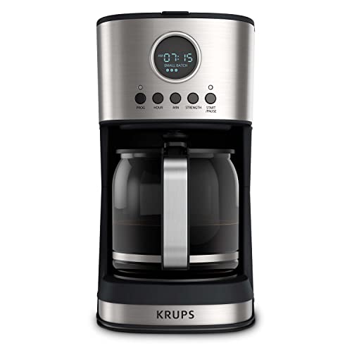 KRUPS Essential 12 Cup Drip Coffee Maker, Digital Programmable Brewer with Auto-Start & Keep Warm