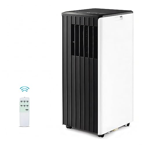 DENBIG Portable Air Conditioner for Room up to 350 sq.ft, 8,000 BTU A/C Unit with Dehumidifier and Cooling Fan with 2 Speeds, 24-Hour Timer, Sleep Mode, Remote Control, Window Installation Kit