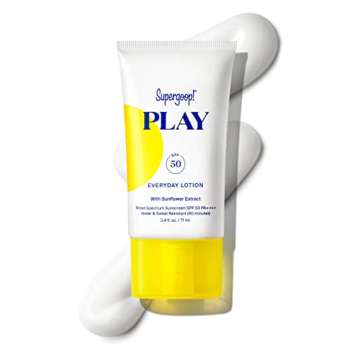 Supergoop! Everyday Play SPF 50 Lotion, 2.4 fl oz - Broad Spectrum Sunscreen for Sensitive Skin - Water & Sweat Resistant Body & Face Sunscreen - Athlete-Trusted, Great for Active Days