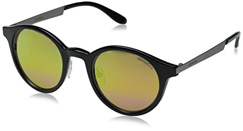 Carrera CA5022/S Round Sunglasses, Ruthenium Black,Blue & Yellow Turquoise, 49 mm