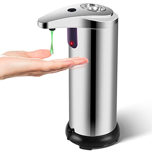 Automatic Soap Dispenser Touchless with Waterproof Base, 3 Adjustable Levels Touchless Soap Dispenser, Equipped Infrared Motion Sensor Smart Hand Sanitizer Dispenser for Kitchen Bathroom