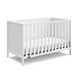 Graco Theo Convertible Crib (White) – GREENGUARD Gold Certified, Converts from Baby Crib to Toddler Bed and Daybed, Fits Standard Full-Size Crib Mattress, Adjustable Mattress Support Base