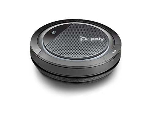 Poly Calisto 5300 Bluetooth Speakerphone (Plantronics) - Personal Portable Speakerphone for Conference Calls - USB-A Bluetooth Adapter - Connect to PC/Mac/Cell Phone - Works w/Teams (Certified), Zoom