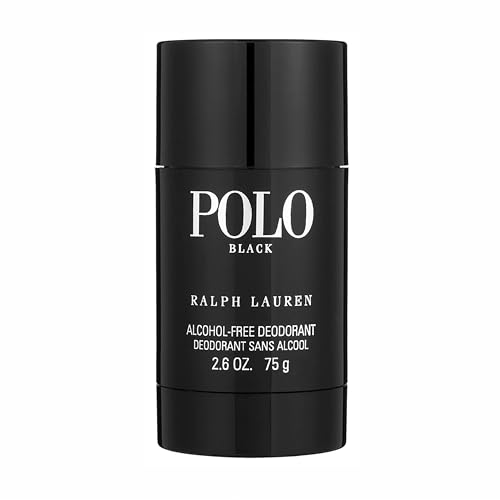 Ralph Lauren - Polo Black - Men's Deodorant - Woody & Fresh Scent - With Patchouli, Sandalwood, and Mandarin - Alcohol-Free, Long Lasting - 2.6 Oz