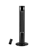 R.W.FLAME Tower Fan, Oscillation fan with Remote Control, Standing fan for office, 3 Wind Modes,Time Settings, Portable Bladeless Floor Fans for Home with Children/Pets/Elders(35', Black)