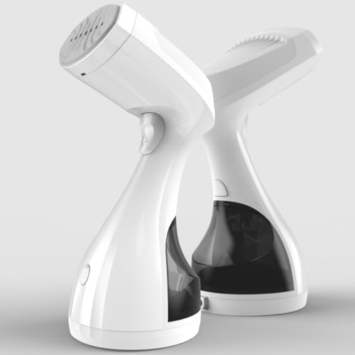 GOALPHA Travel Garment Steamer, 30s Fast Heat, 1500W, Auto-Off, Wrinkle-Removing Handheld Steamer with 300ml Detachable Water Tank for Clothes, Garments, and Fabrics
