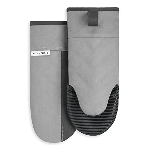 KitchenAid Beacon Two-Tone Oven Mitt 2-Pack Set, 5.75'x13', Cool Grey/Frost Grey 2 Count