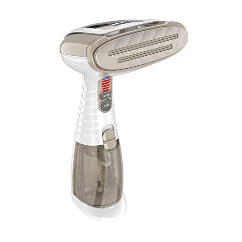 Conair Handheld Garment Steamer for Clothes, Turbo ExtremeSteam 1875W, Portable Handheld Design, Strong Penetrating Steam, White / Champagne