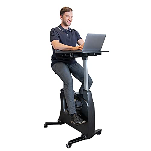 FLEXISPOT Computer Workstation Standing Desk Exercise Bike Home Office Furniture Desk -Deskcise pro（Black）
