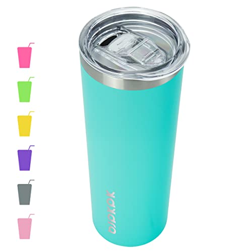 BJPKPK 20 oz Skinny Tumbler Stainless Steel Coffee Mug Slim Vacuum Insulated Travel Cup,Turquoise