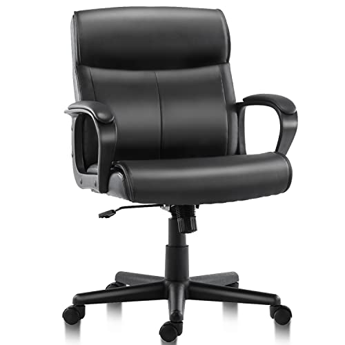 HOMEFLA Home Office Chair Mid-Back Office Computer Desk Chair with Armrest Adjustable Height/Tilt Swivel Rolling Chair