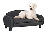Paws & Purrs Modern Pet Sofa 31.5' Wide by 19.5' Deep Low Back Lounging Bed with Removable Mattress Cover in Gray