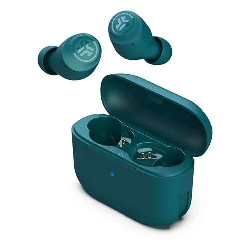 JLab Go Air Pop True Wireless Bluetooth Earbuds + Charging Case, Teal, Dual Connect, IPX4 Sweat Resistance, Bluetooth 5.1 Connection, 3 EQ Sound Settings Signature, Balanced, Bass Boost