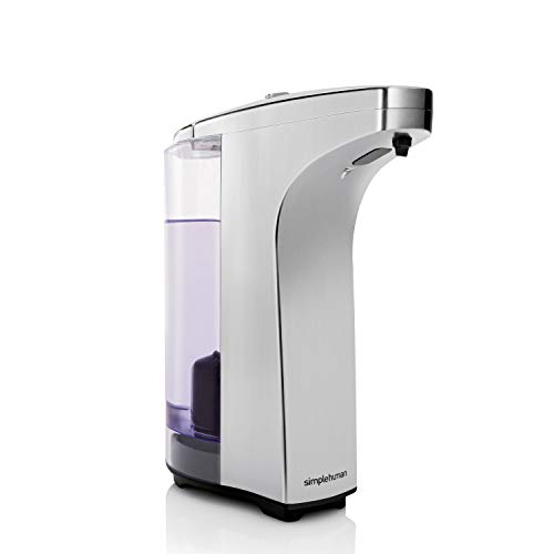 simplehuman 8 oz. Touch-Free Sensor Liquid Soap Pump Dispenser with Soap Sample, Brushed Nickel