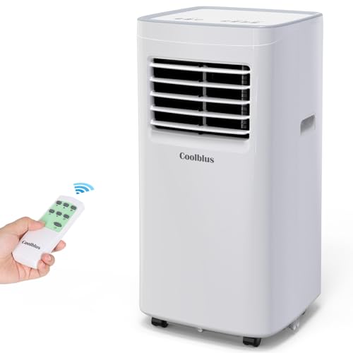 Coolblus Portable Air Conditioner,8500 BTU portable ac up to 360 Sq,3 IN 1 with Remote Control,White