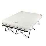 Coleman Camping Cot, Air Mattress, and Pump Combo | Folding Camp Cot and Air Bed with Side Tables and Battery Operated Pump
