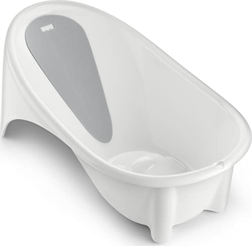 Fisher-Price Baby to Toddler Bath Simple Support Tub with Built-in Foam Head-and-Backrest for Newborns