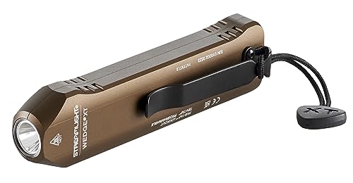 Streamlight 88813 Wedge XT 500-Lumen Slim Everyday Carry Flashlight, Includes USB-Cord, Pocket Lanyard, Coyote
