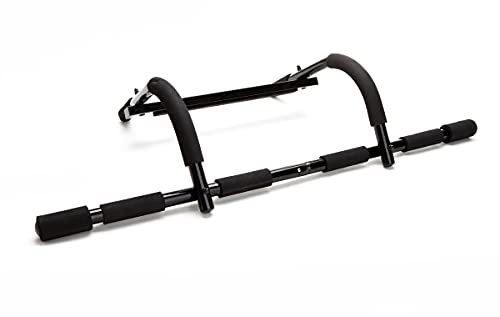 Mind Reader Multi-Grip Chin-Up/Pull-Up Bar Full Body Trainer Doorway Heavy-Duty Multi-Purpose Workout Bar for Home Gym, Perfect for Pushups, Pullups and More, Black