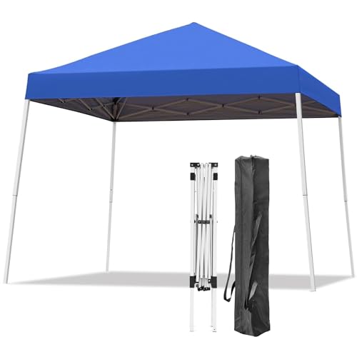 Oneofics Canopy Tent, 10X10 FT Pop Up Canopy Outdoor Instant Tent Slant Legs with Carrying Bag, Portable Gazebo Shelter for Patio Deck Garden and Beach - 8X8 FT Canopy Cover