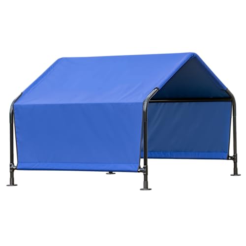 ShelterLogic 4' Outdoor Pet Shade, Versatile Pet Canopy Tent for Dogs, Cats, Small Animals and Livestock, Blue