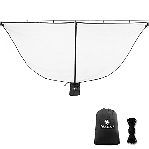 ALUCKY Hammock Net Camping Mosquito Net, No See Ums & Repels Insect, Polyester Netting for 360 Degree Protection, Double Sided Zipper for Easy Access Fits for All Camping Hammocks(Black)