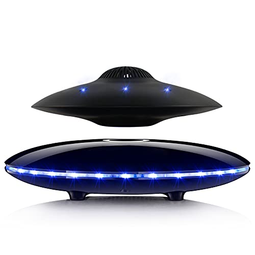 RUIXINDA Magnetic Levitating Bluetooth Speaker, Levitating UFO Speakers with LED Lights, 360 Degree Rotation,Wireless Floating Speakers for Home Office Decor Cool Tech Gadgets,Creative Gifts