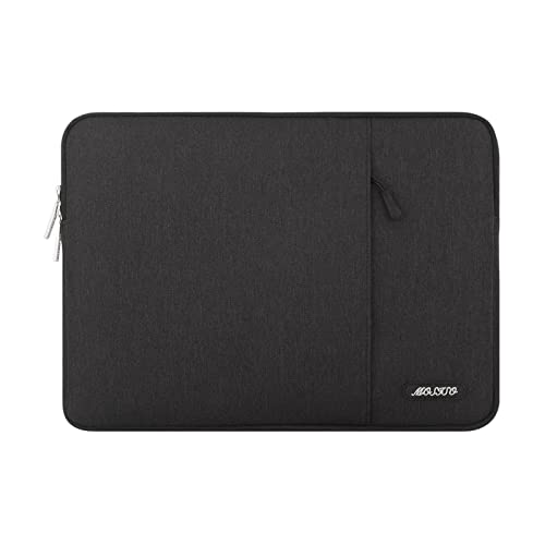 MOSISO Laptop Sleeve Bag Compatible with MacBook Air/Pro Retina, 13-13.3 inch Notebook,Compatible with MacBook Pro 14 inch 2021 2022 M1 Pro/Max A2442,Polyester Vertical Case with Pocket, Black