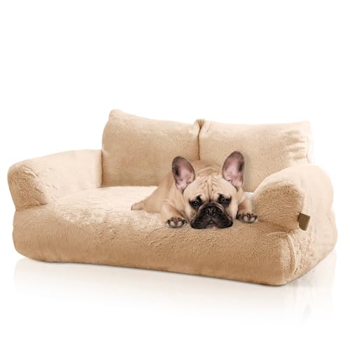 Little Rex Dog Sofa Bed,Pet Couch Bed, Pet Sofa, Cat Sofa Bed Ideal for Medium and Small Dogs, Cats and Indoor use. Washable Dog Couch, Fluffy Cat Couch, Calming Dog Bed.