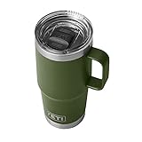 YETI Rambler 20 oz Travel Mug, Stainless Steel, Vacuum Insulated with Stronghold Lid, Highlands Olive