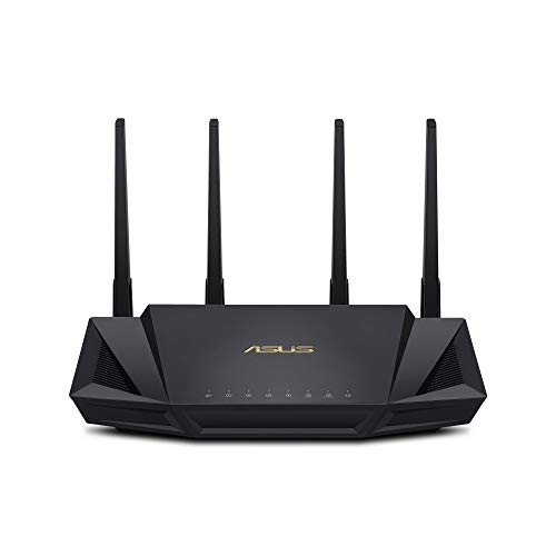 ASUS RT-AX3000 Ultra-Fast Dual Band Gigabit Wireless Router - Next Gen WiFi 6, Adaptive QoS, and AiProtection by Trend Micro | 1x WAN, 4x 1G LAN, 1x USB 3.0 - AiMesh Compatible