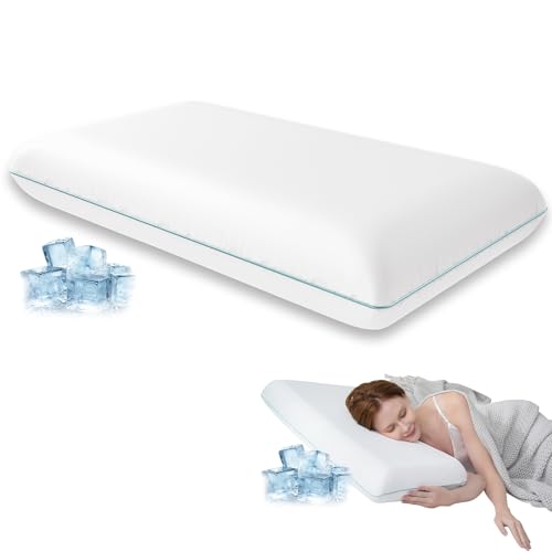 Releep Ultra Soft Memory Foam Pillow, Cooling Pillow for Side Sleepers, Back Stomach Sleepers, Cervical Neck Pillow for Sleeping, Ergonomic Pillow for Neck Pain Relief, Orthopedic Deep Sleep Pillow