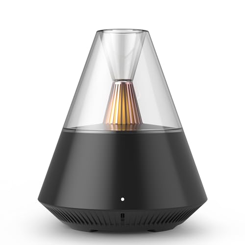 KinYILO Essential Oil Diffuser,Modern Design Fragrance Aroma Diffuser for Home,Bedroom,Living Room,USB Powered 150ml Capacity 6-12 Hours,Auto Off,with Ambient Light and Remote, Black