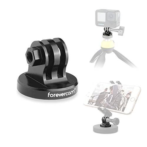 Aluminum Tripod Mount Adapter Compatible for Gopro Hero10，9，8, 7, 6, 5, 4, 3+, 3, 2, 1 HD, Hero Fusion, GOPRO Hero (2018),DJI OSMO Action Camera Black by Forevercam