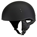 Hot Leathers HLT68 Flat Black 'The O.G.' Flat Black Motorcycle DOT Skull Cap Helmet - X-Large