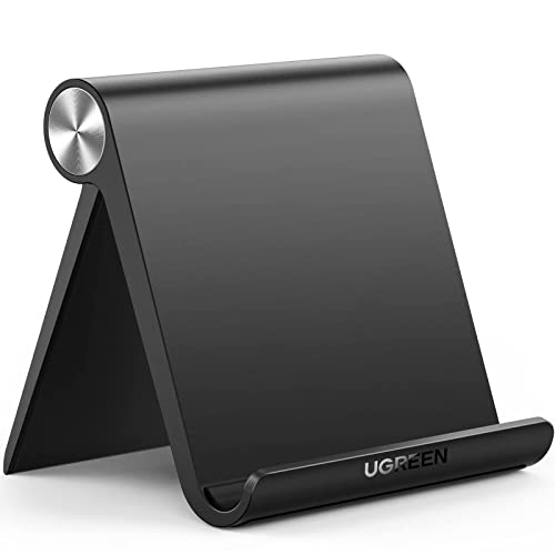 UGREEN Tablet Stand Holder Adjustable Portable Desktop Dock Office Compatible for iPad 10.2/iPad Pro 11 Inch/iPad 9.7/iPad Mini 5/4/3/2/iPad Air/iPhone 15/14/13/12 Black