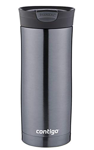 Contigo Huron Travel, Stainless Steel Thermal Mug, Vacuum Flask, Leakproof Tumbler, with BPA Free Easy-Clean Lid, 1 Count (Pack of 1), Gunmetal